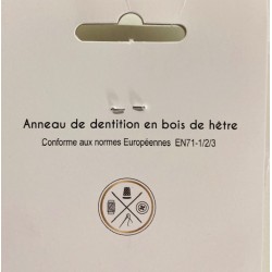 Anneau de dentition Cœur en bois de hêtre