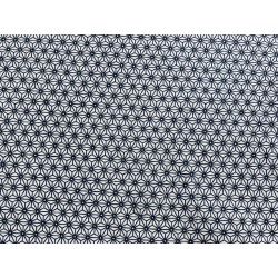 Tissu Saki bleu indigo fond blanc - Coton OekoTex