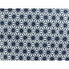 Tissu Saki bleu indigo fond blanc - Coton OekoTex