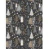 Tissu Noël Sapins Navidad fond gris - Coton OekoTex