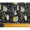 Tissu Noël Sapins Navidad fond gris - Coton OekoTex