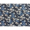 Japan addict : Tissu Chichi fleurs japonaises bleues fond marine - Coton OekoTex