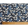 Japan addict : Tissu Chichi fleurs japonaises bleues fond marine - Coton OekoTex