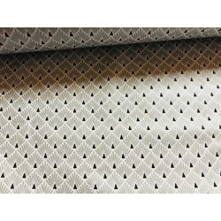 Tissu Ecailles argentées glitter et noir fond blanc - Coton OekoTex