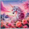 Carré velours : Licorne Japon Sakura