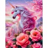 Carré velours : Licorne Japon Sakura