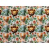 Tissu 3D Animaux de la jungle - Coton OekoTex