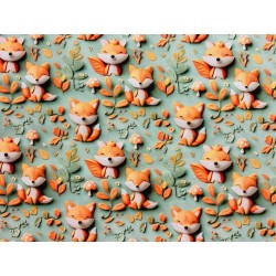 Tissu 3D Renard - Coton OekoTex