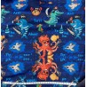 PUL motif animaux marins pirates fond bleu - coupon de 45cm*45cm