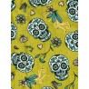 Tissu petit prix Calaveras fond moutarde - Coton OekoTex